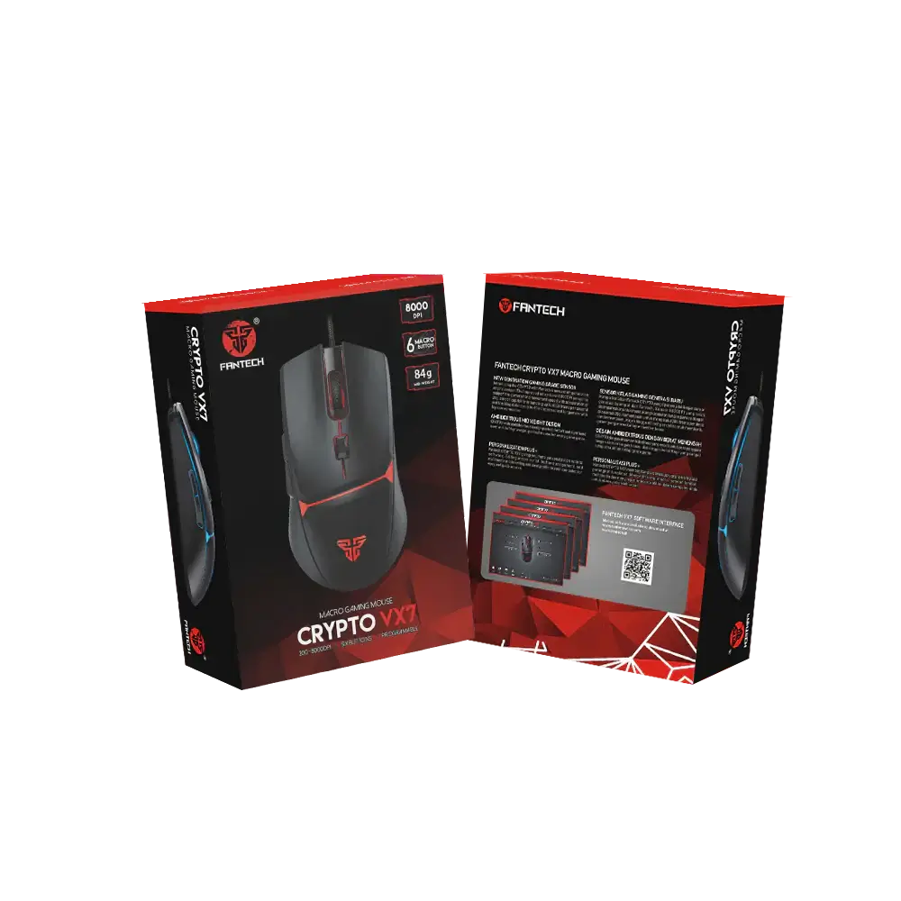Fantech CRYPTO Wired Gaming Mouse Black (VX7) - Image 2